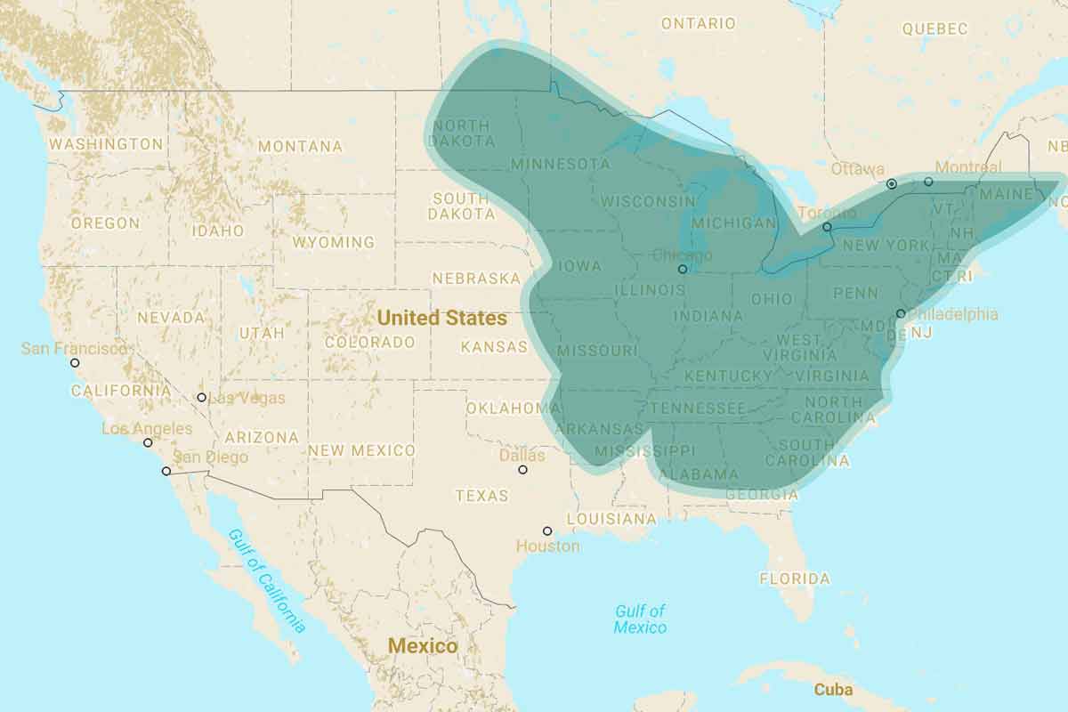 Native Range of American Hazelnuts